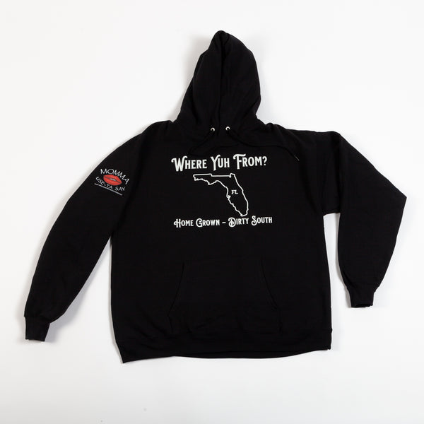 Where Yuh From? - Choose Your State Custom Graphic Hoodie - (Black)